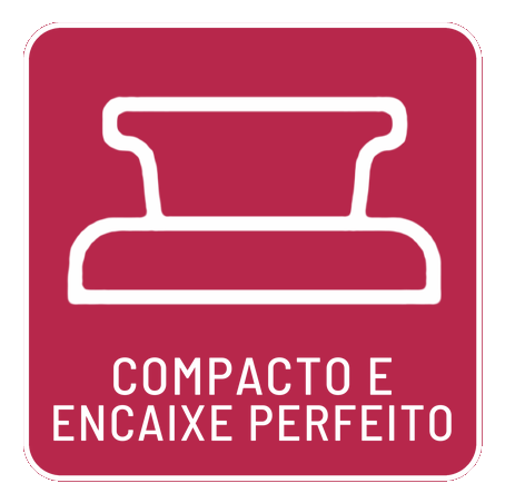 Compacto e encaixe perfeito